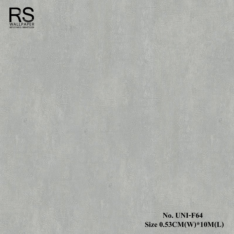 วอลเปเปอร์ติดผนัง ลายปูนเปลือย สีเทา No.UNI-F64