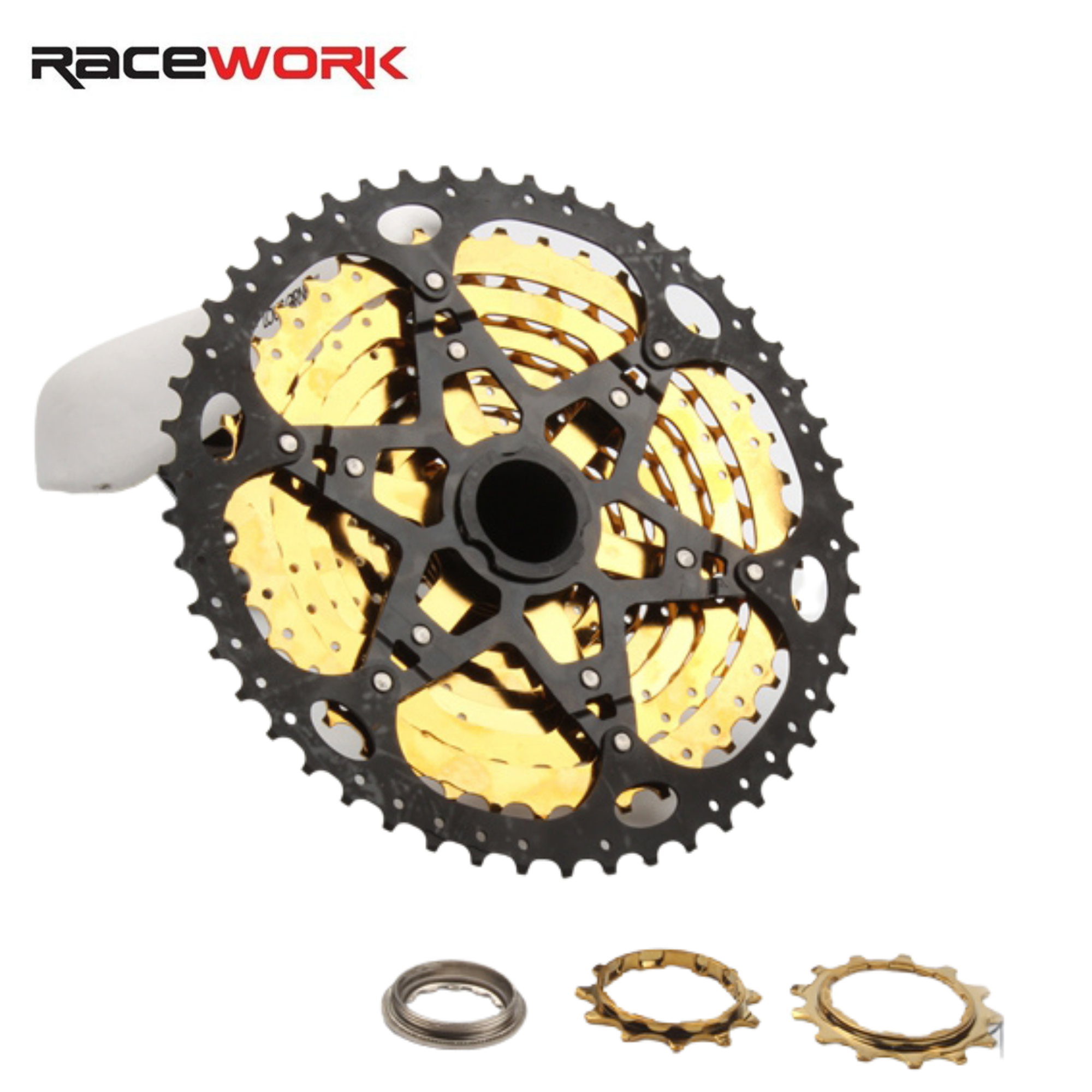 เฟืองจักรยานสีทอง RACEWORK 11SPD ขนาด 11-50T เฟือง 11สปีด