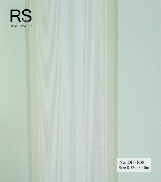 วอลเปเปอร์ ลายทางสีเขียวอ่อน No.DIF-R38