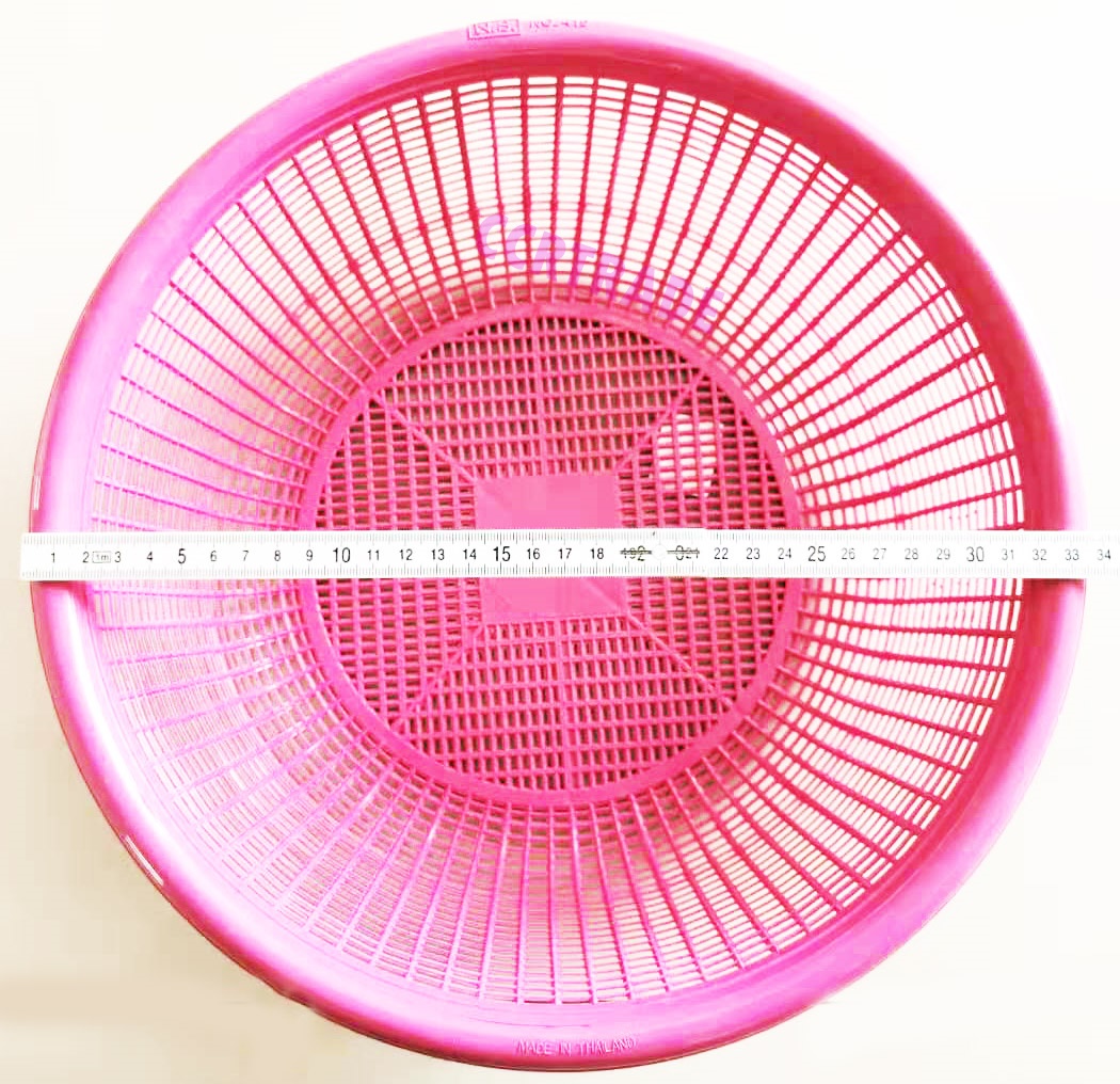 ตะกร้าสีสดจัมโบ้ กลม 11x34 ซม.(งานไทย)