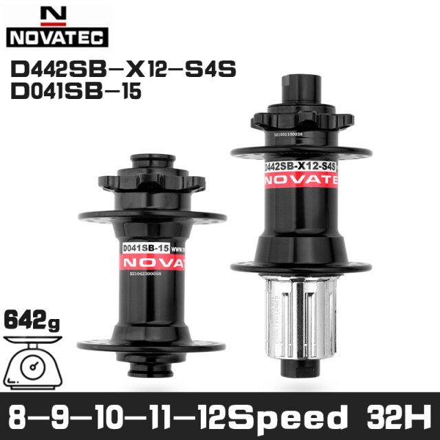 ดุมจักรยาน Novatec -D442 D041 2/4 bearing is รองรับ 8/9/10/11/12 speed แบบ 32H