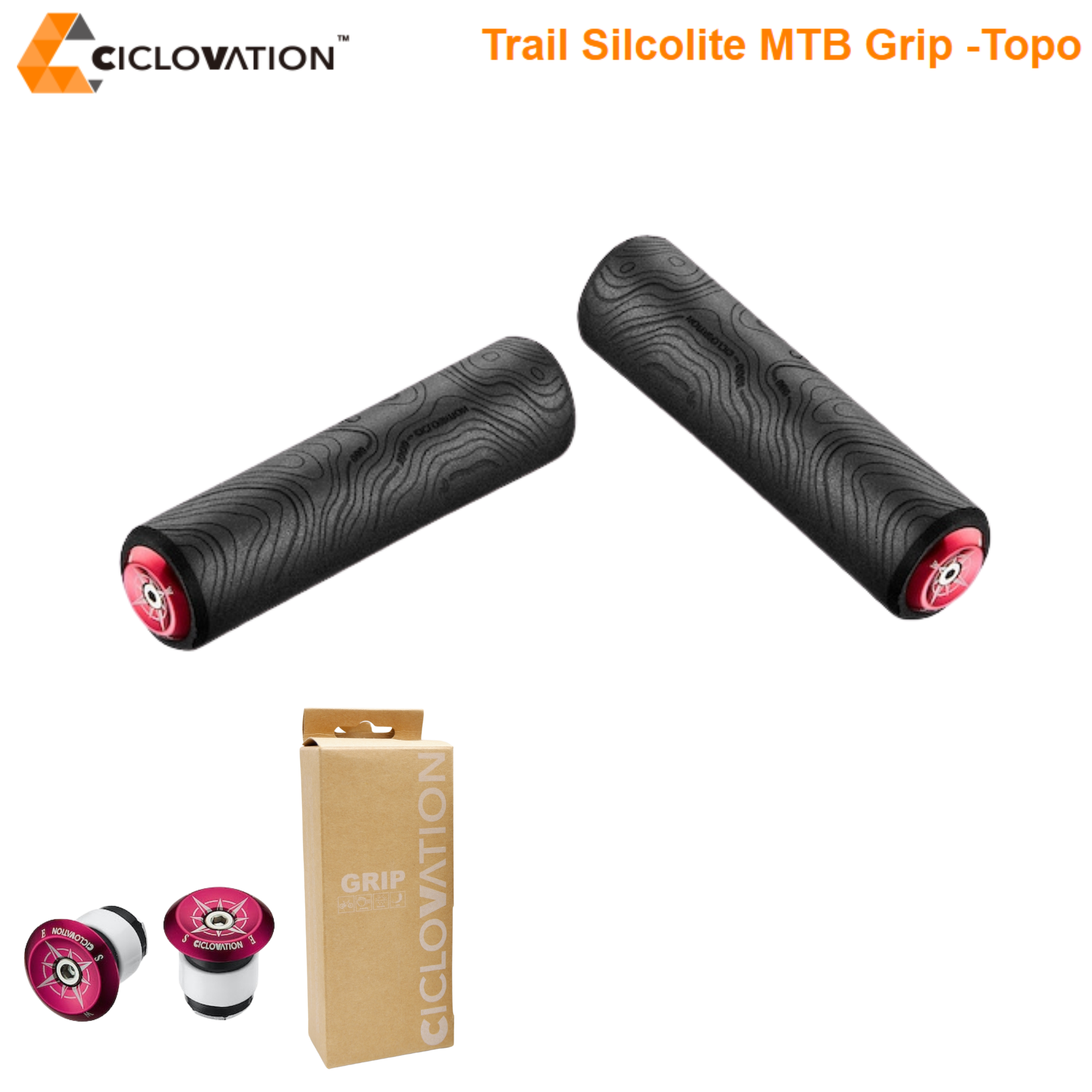 ปลอกแฮนด์จักรยาน Foam Silicone CICLOVATION Trail Silcolite MTB Grip -Topo