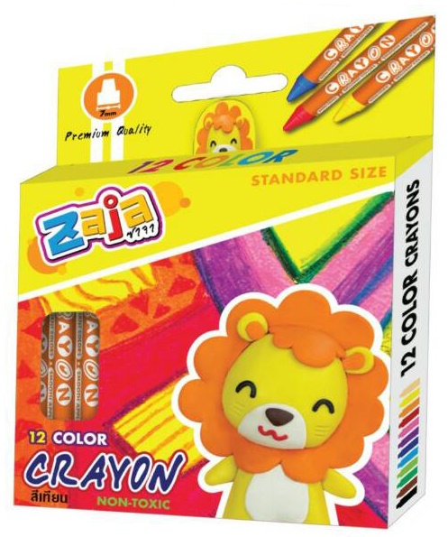 สีเทียนซาจา 12 แท่งกล่อง 12.5 ซม. (มี มอก.)