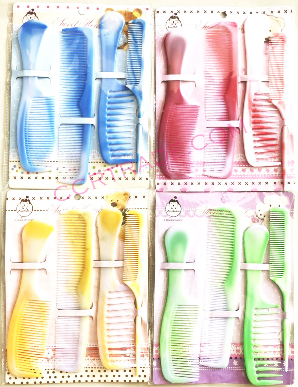 ชุดหวีจัมโบ้ 4 ชิ้นแผง (ทูโทน) 26 ซม.