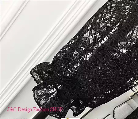 เสื้อลูกไม้สไตน์เกาหลีสีดำ เสื้อลูกไม้สไตน์วัยรุ่นสีดำ เสื้อใส่ผ้าซิ่น เสื้อลูกไม้สีดำแขนยาว 5 ส่วน เสื้อลูกไม้สีดำใส่กับผ้าซิ่น