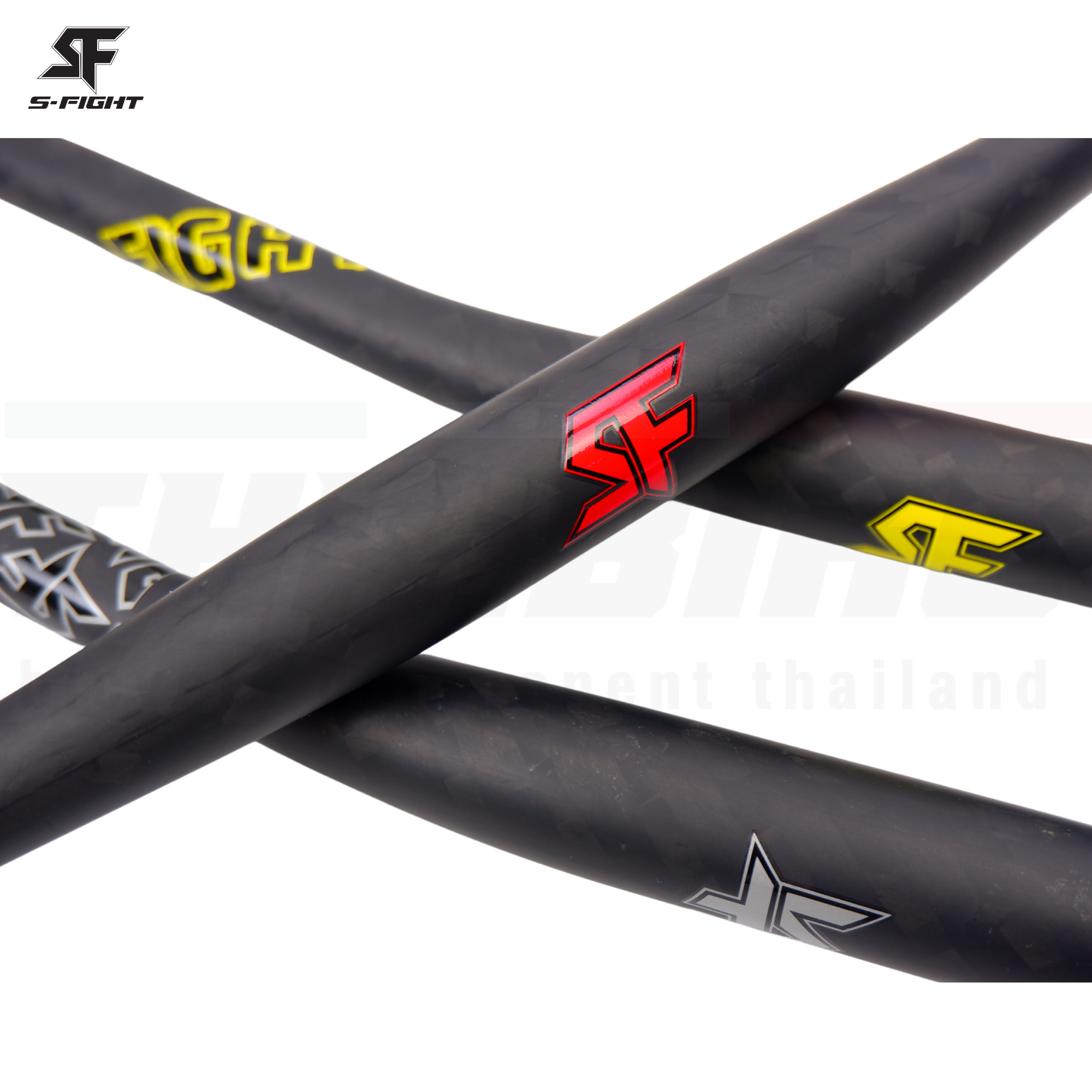 แฮนด์จักรยานเสือภูเขาคาร์บอน S-Fight ลาย 12k รุ่น CH-12 แฮนด์ยกเสือภูเขา