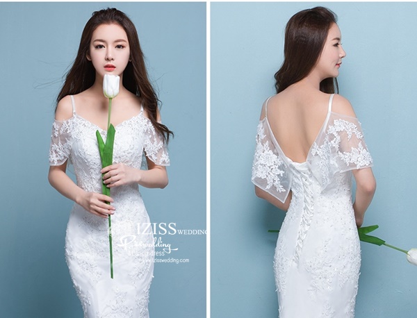 BR314 **พรีออเดอร์**ชุดแต่งงาน&ชุดเจ้าสาวแบบยาวสีขาวเกรดพรีเมี่ยม หรูหราน่ารัก สวยโดดเด่นไม่ซ้ำใคร