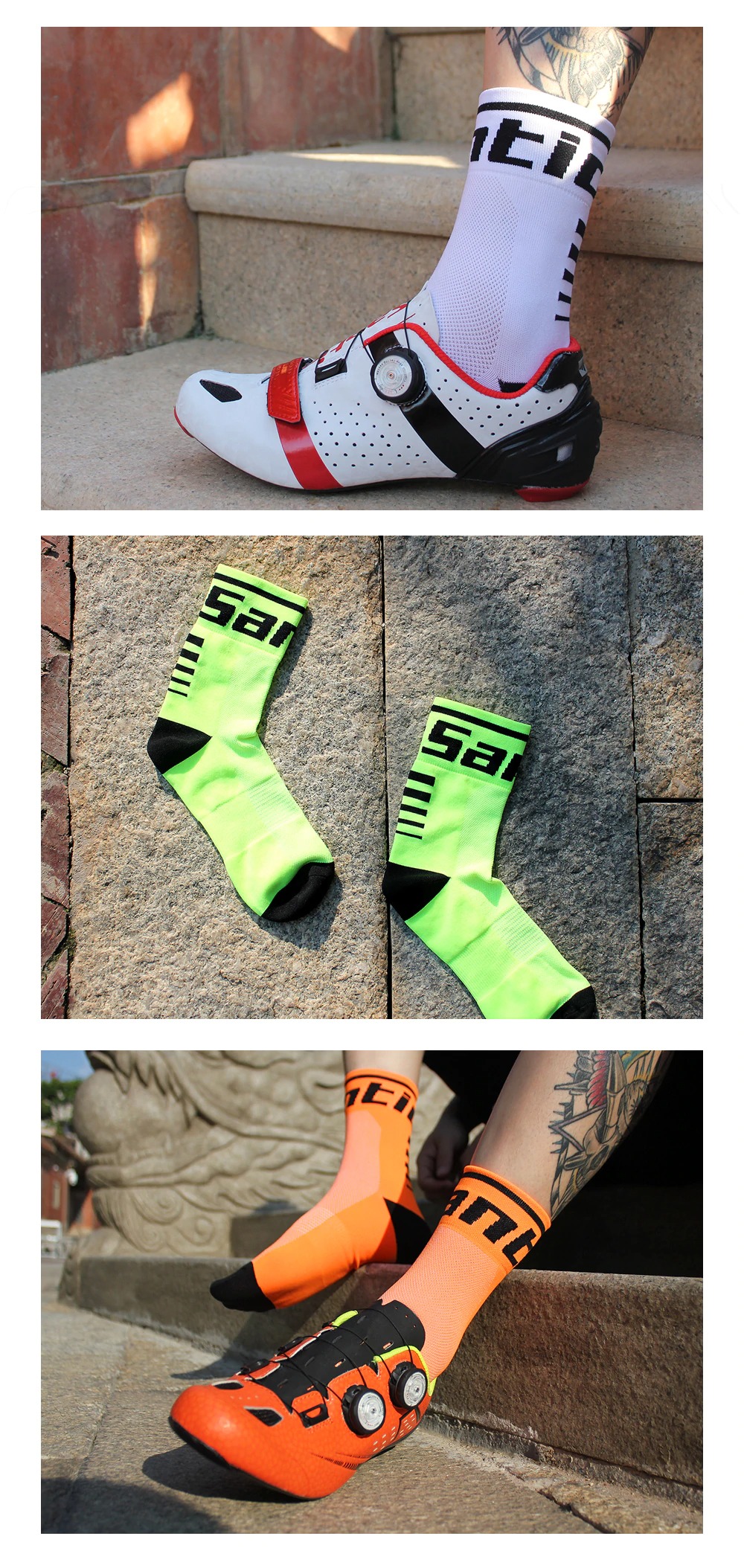 ถุงเท้าปั่นจักรยาน ออกกำลังกาย SANTIC