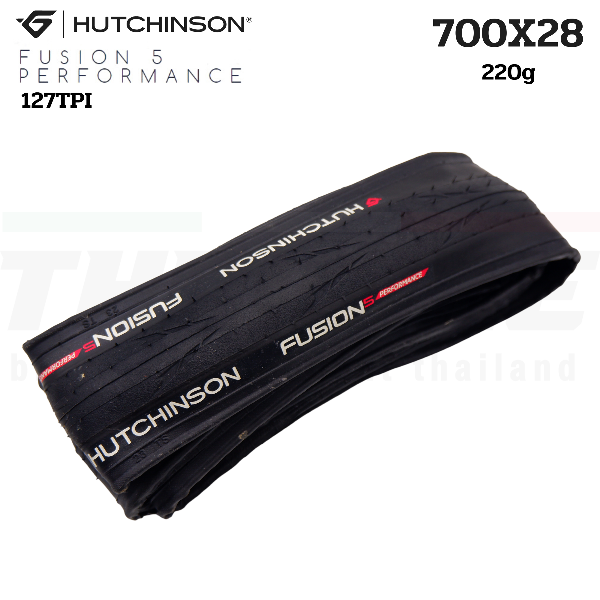 ยางนอกจักรยานเสือหมอบขอบพับ HUTCHINSON FUSION 5 PERFORMANCE 700X23 700X25 700X28