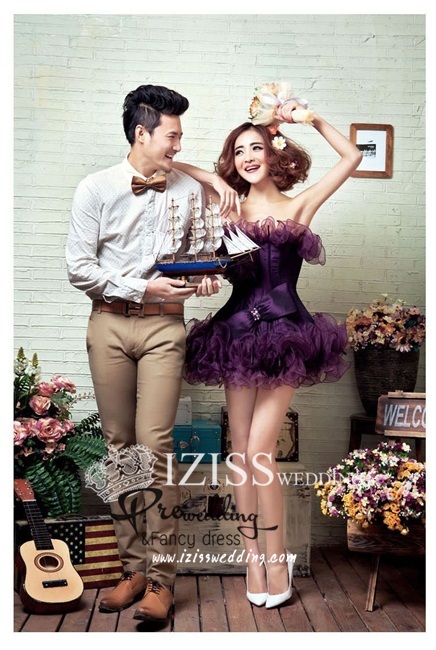 PW062 - **เลิกผลิตค่ะ** ชุดคู่ถ่ายพรีเวดดิ้ง (prewedding dress) & ชุดแต่งงานแฟนซี (Fancy wedding dress)ชายหญิง "ธีมสีม่วง-เทา"