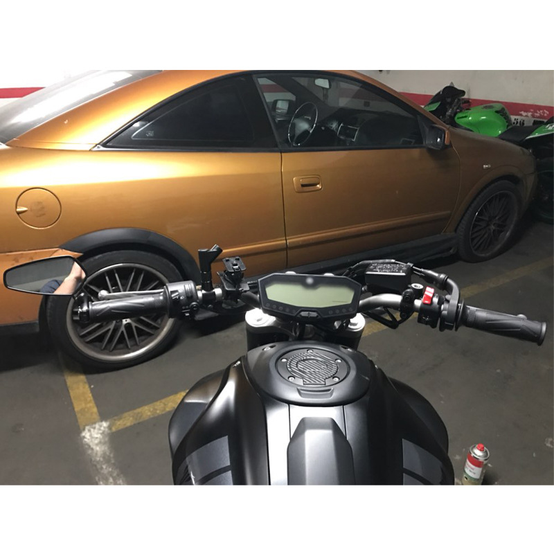 กระจกติดมอเตอร์ไซต์ จักรยาน อลูมิเนียม กระจกสีฟ้า THAIBIKE