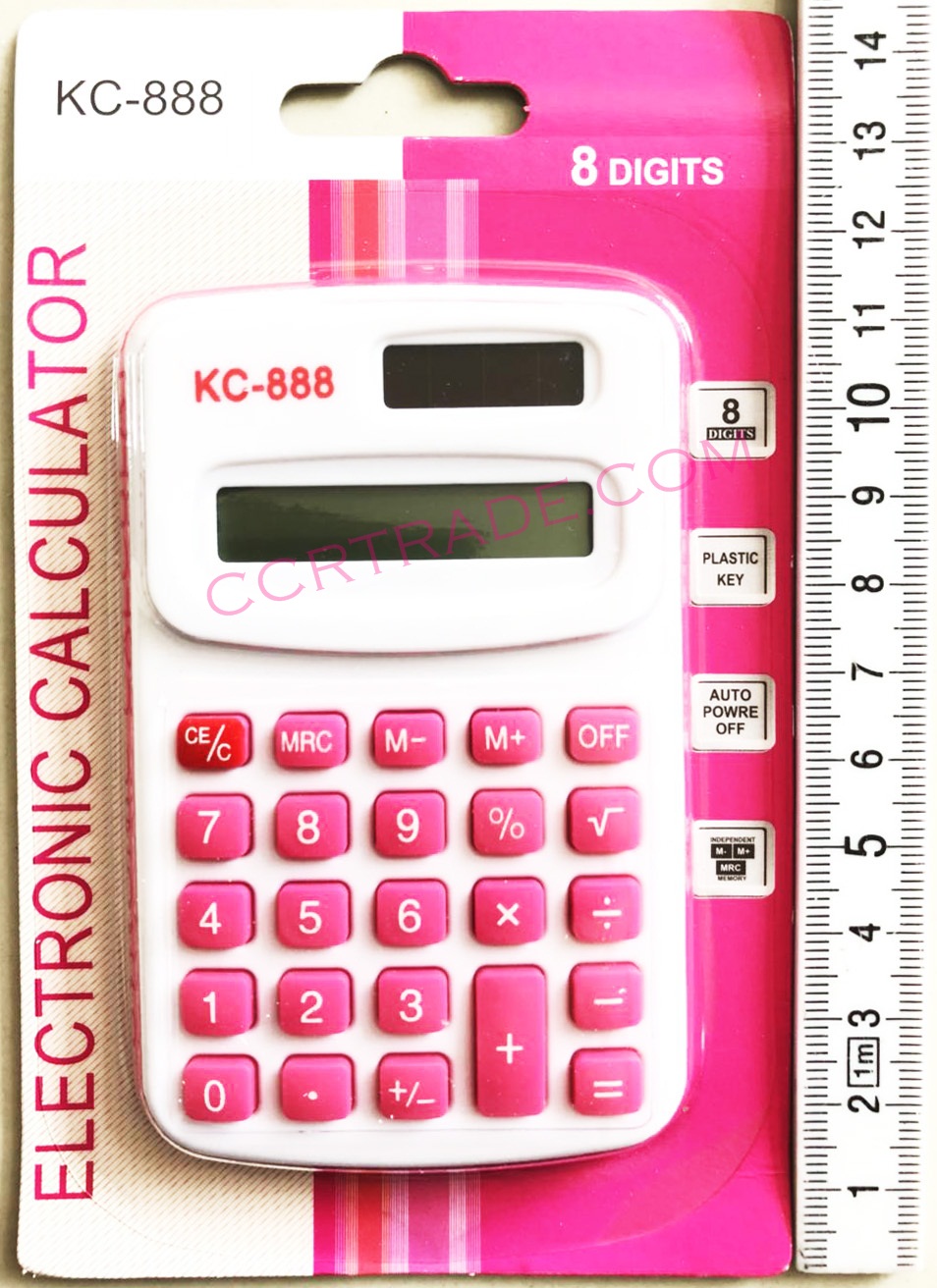 เครื่องคิดเลขสีสดแผง (มีถ่านในตัว) 14.5 ซม.(รุ่นใหม่)