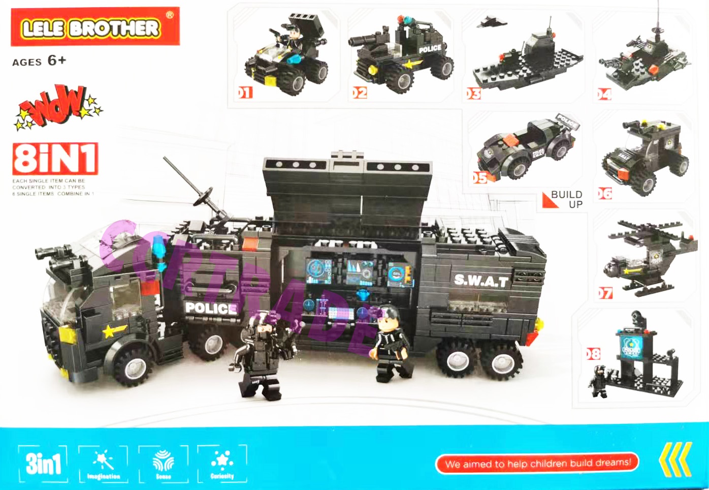 เลโก้ตัวต่อหน่วยสวาทกล่องจัมโบ้ 15x21 ซม.(1x8)