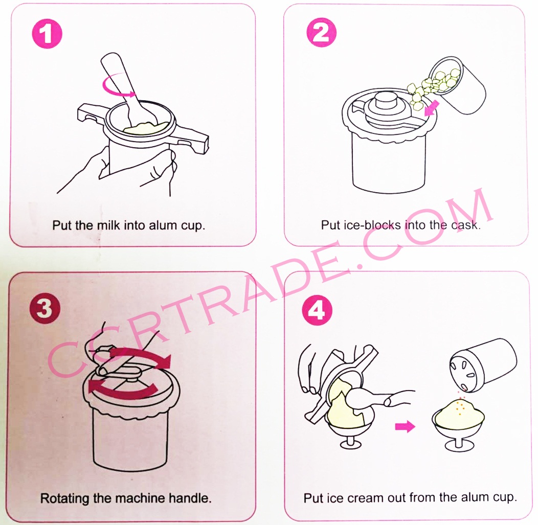 เครื่องทำไอศครีม+อุปกรณ์ครบชุดกล่อง 35 ซม.(ใช้งานได้จริง)(1x2)