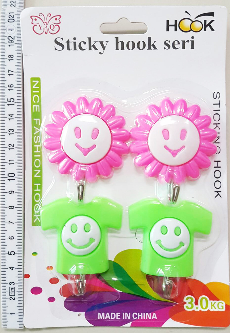 ขอแขวนคละลาย 4ชิ้นแผง 22ซม.