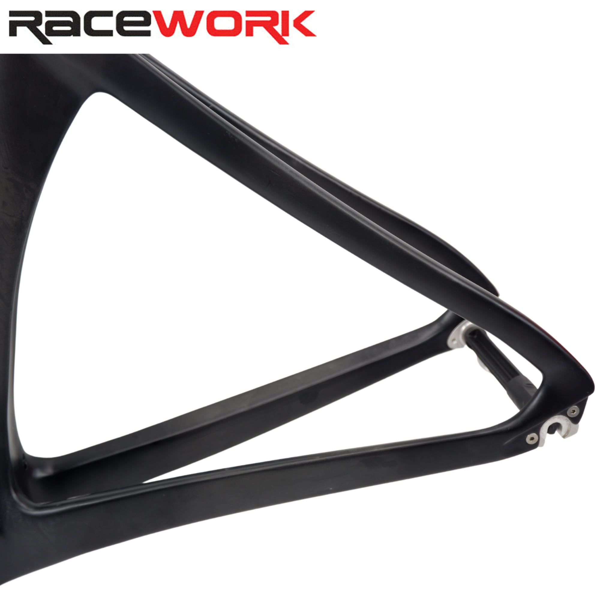 คาร์บอนแท้ เฟรมจักรยานเสือหมอบคาร์บอน RACEWORK สีดำ มีขนาด 44 47 49 51 แถมฟรี ตะเกียบ หลักอาน ถ้วยคอ สตาร์นัท