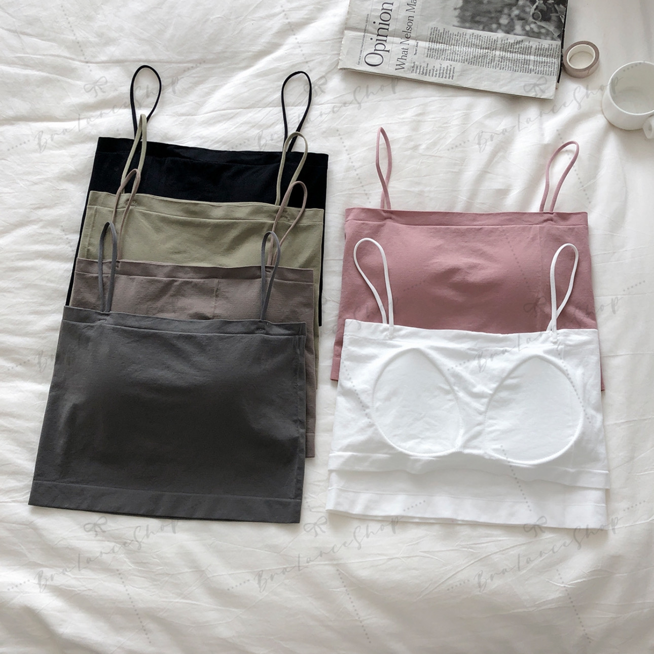 BLS✿1803 เสื้อสายเดี่ยวผ้าทอนิ่มยืด