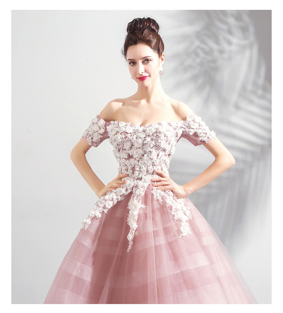 DL092 **พรีออเดอร์** ชุดออกงานสีชมพูกะปิ ชุดราตรี เดรสยาวออกงาน (Night party dresses) ชุดไปงานแต่งงานสวยๆ "ธีมสีชมพูกะปิ"