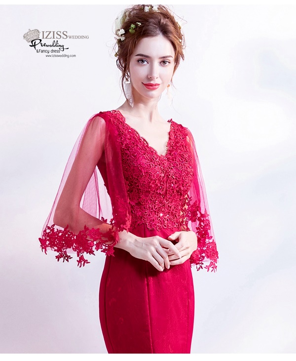 DL030 - **พรีออเดอร์** ชุดราตรี เดรสยาวออกงาน (Night party dresses) ชุดไปงานแต่งงานสวยๆ "ธีมสีแดง"