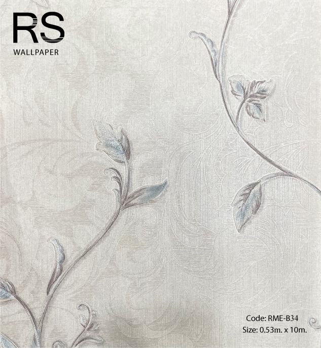 วอลเปเปอร์ลายใบไม้คลาสสิควินเทจ RME-B34