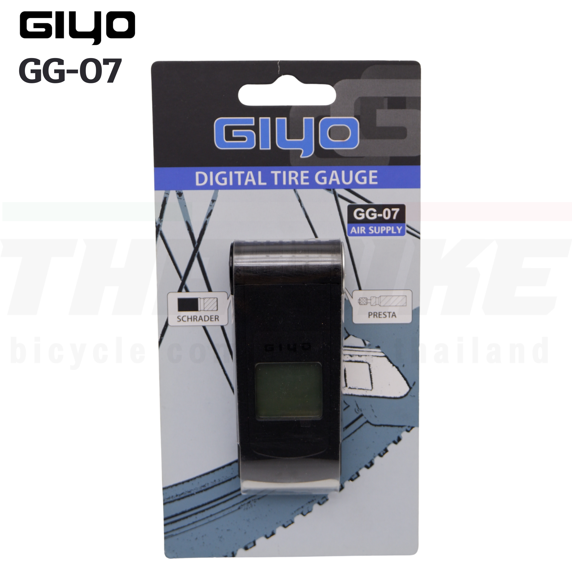 เกจ์วัดลมจักรยาน แบบดิจิตอล GIYO GG-07 Digital Tire Air Pressure Gauge for Presta / Schrader Valve Bike Tyre