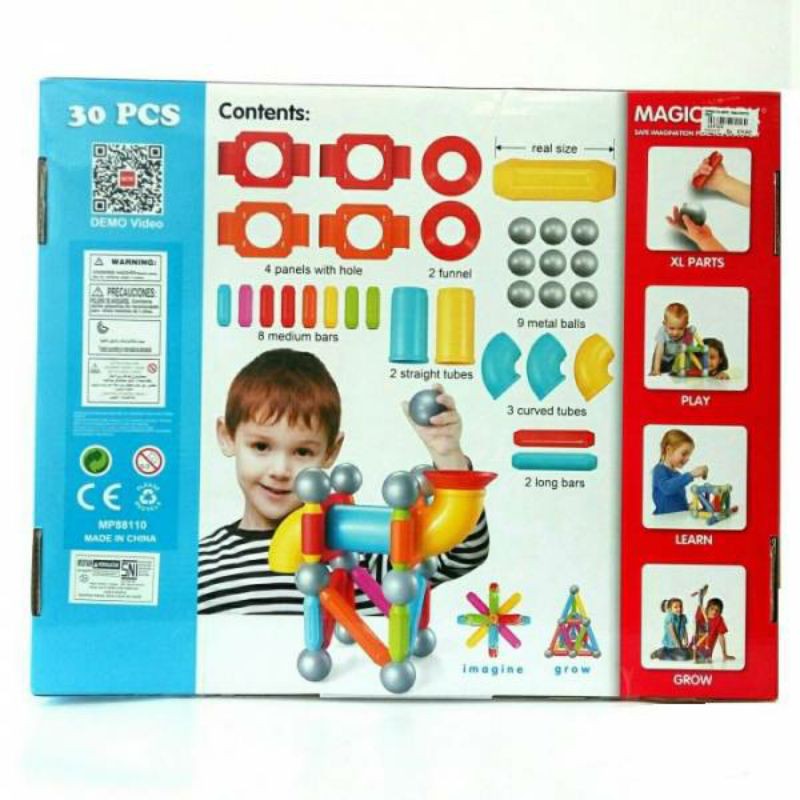 ของเล่นตัวต่อแม่เหล็ก magic park ตัวต่อเลโก้แม่เหล็ก