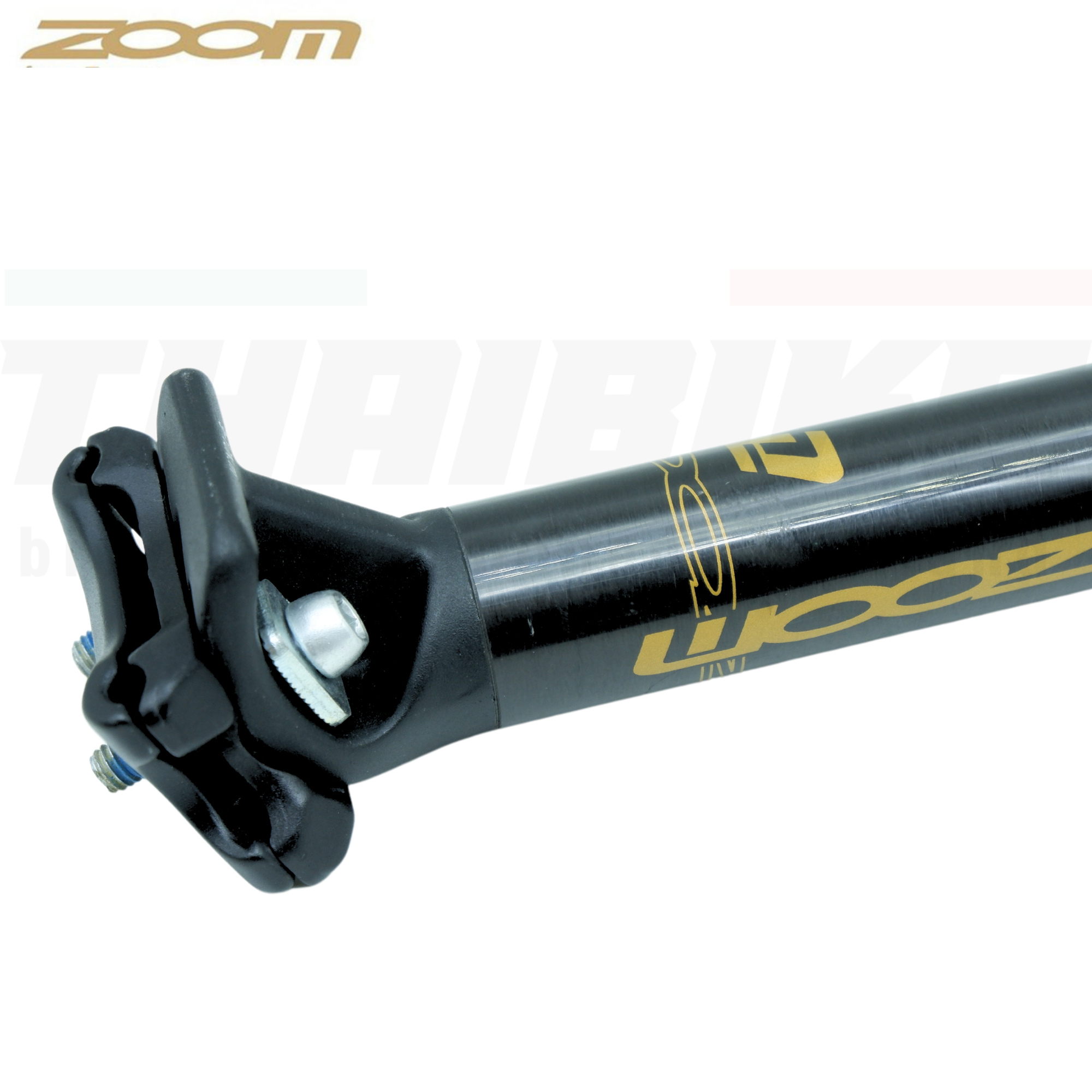 หลักอานเยื้องหลังอลูมิเนียม ZOOM ตัวเบา หลักอานอลูมิเนียมเคลือบคาร์บอน 27.2X350 มม.