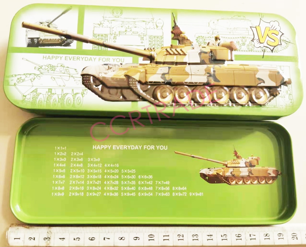 กล่องดินสอเหล็ก 2 ชั้น 20.5 ซม.(รถถัง)