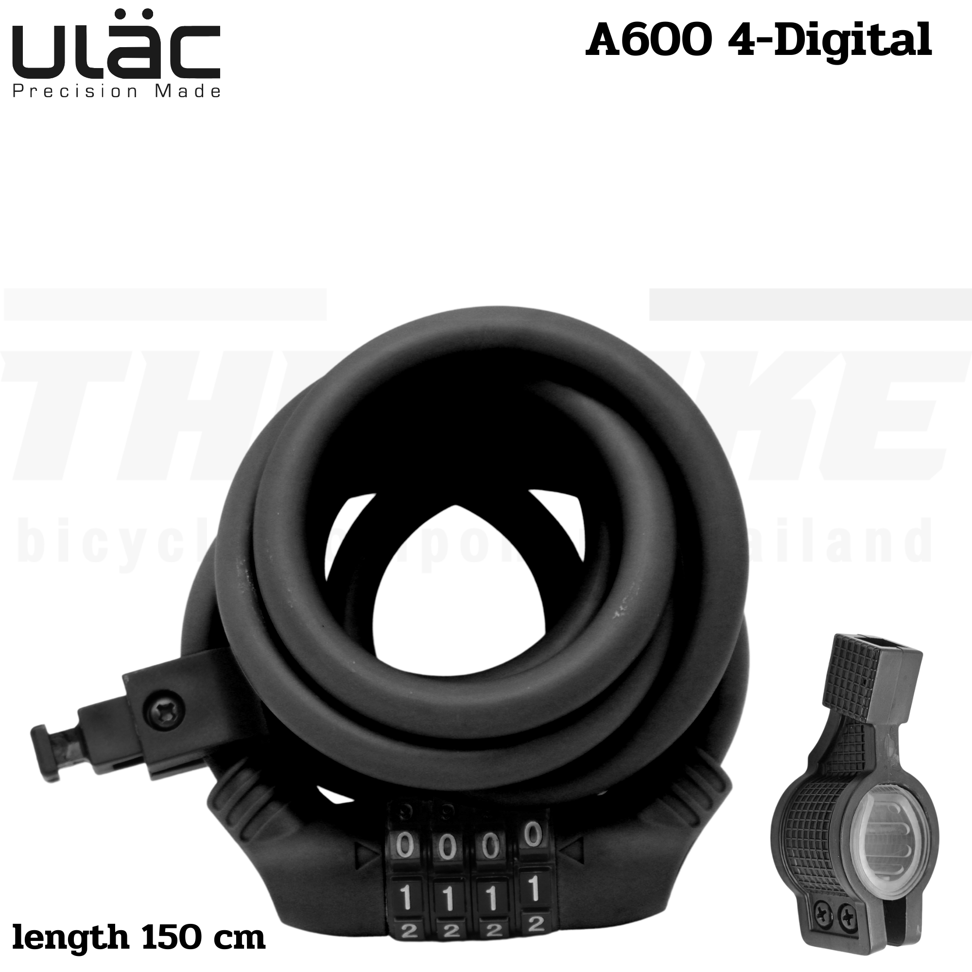 สายล๊อคจักรยานแบบรหัส ULAC รุ่น A600 4-Digital Code Password