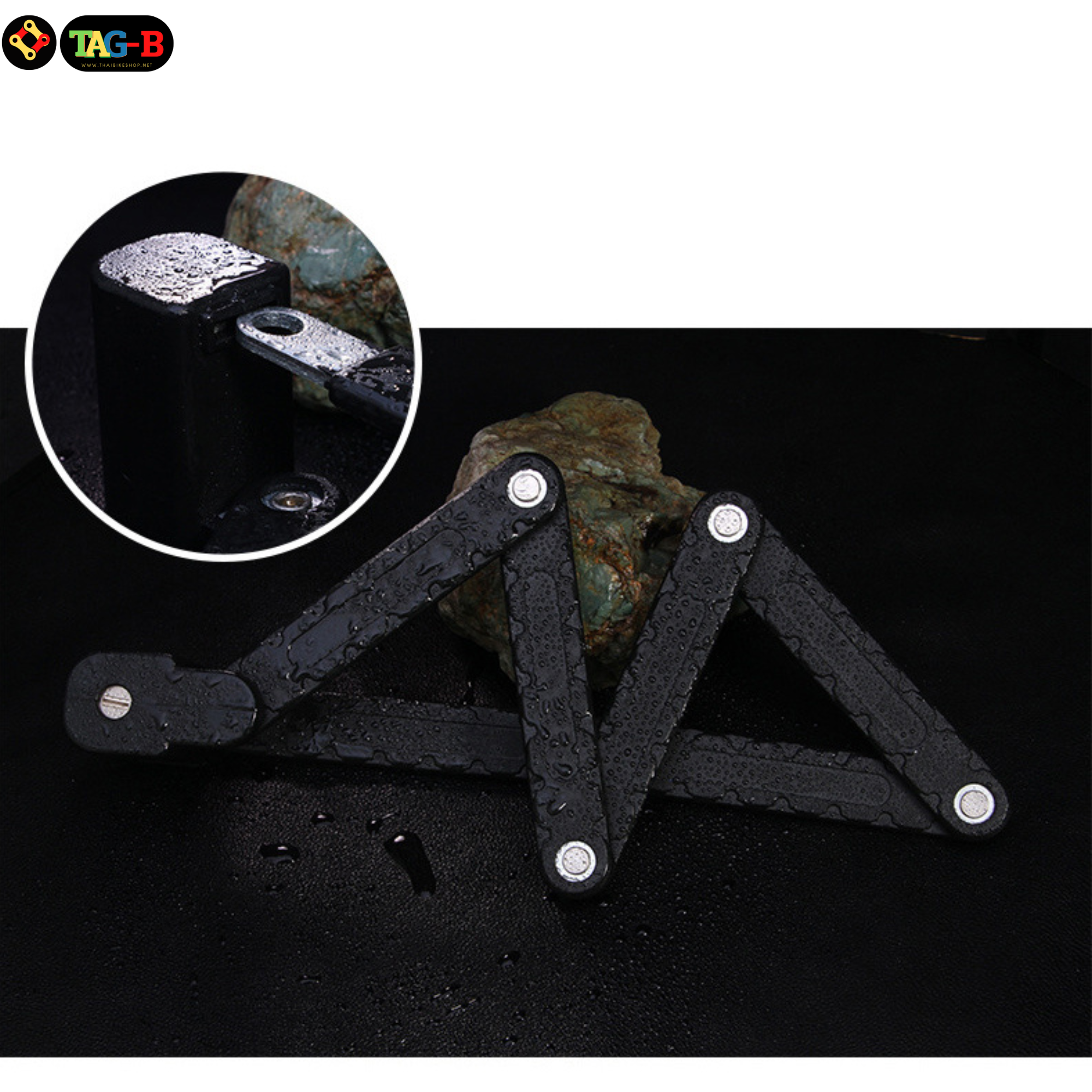 สายล็อคจักรยาน มอเตอร์ไซต์ แบบพับ THAIBIKE