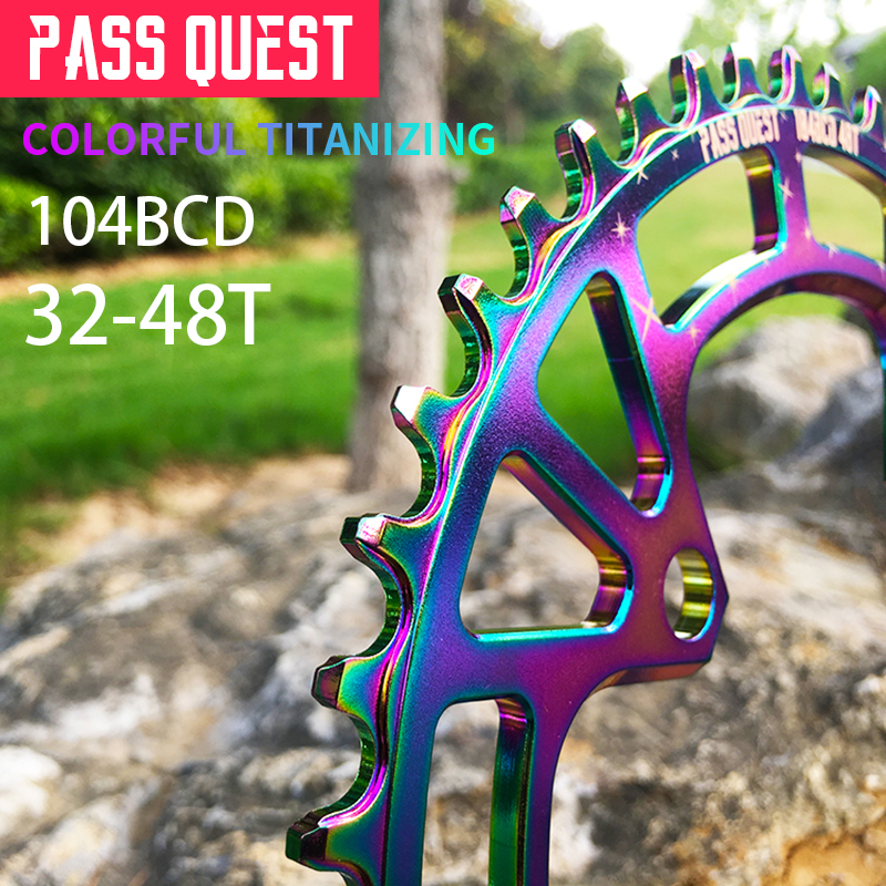 ใบจานเดี่ยวจักรยาน PASS QUEST 104 BCD 32T 34T 48T