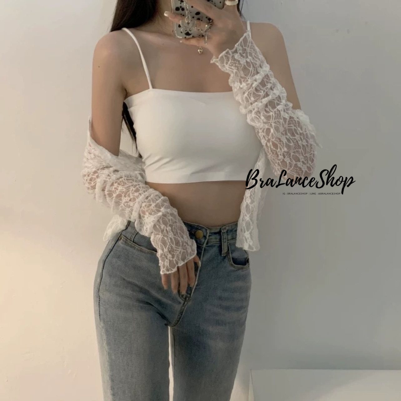 BLS✿1018 สายเดี่ยว ผ้าไร้ขอบครึ่งตัว ฟองน้ำถอดออกได้