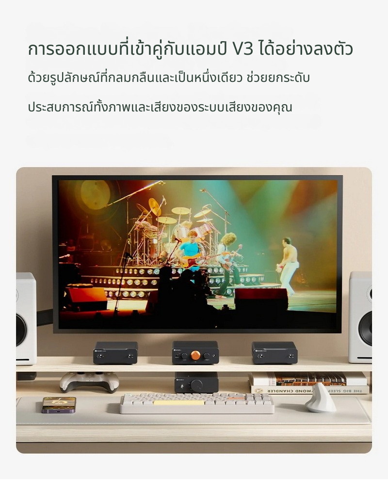 Fosi Audio P4 พรีแอมป์สำหรับระบบเสียงในบ้าน พร้อมอินพุต RCA 3 ตัว, EQ/Bypass การควบคุมโทนเสียง ประกันศูนย์ไทย