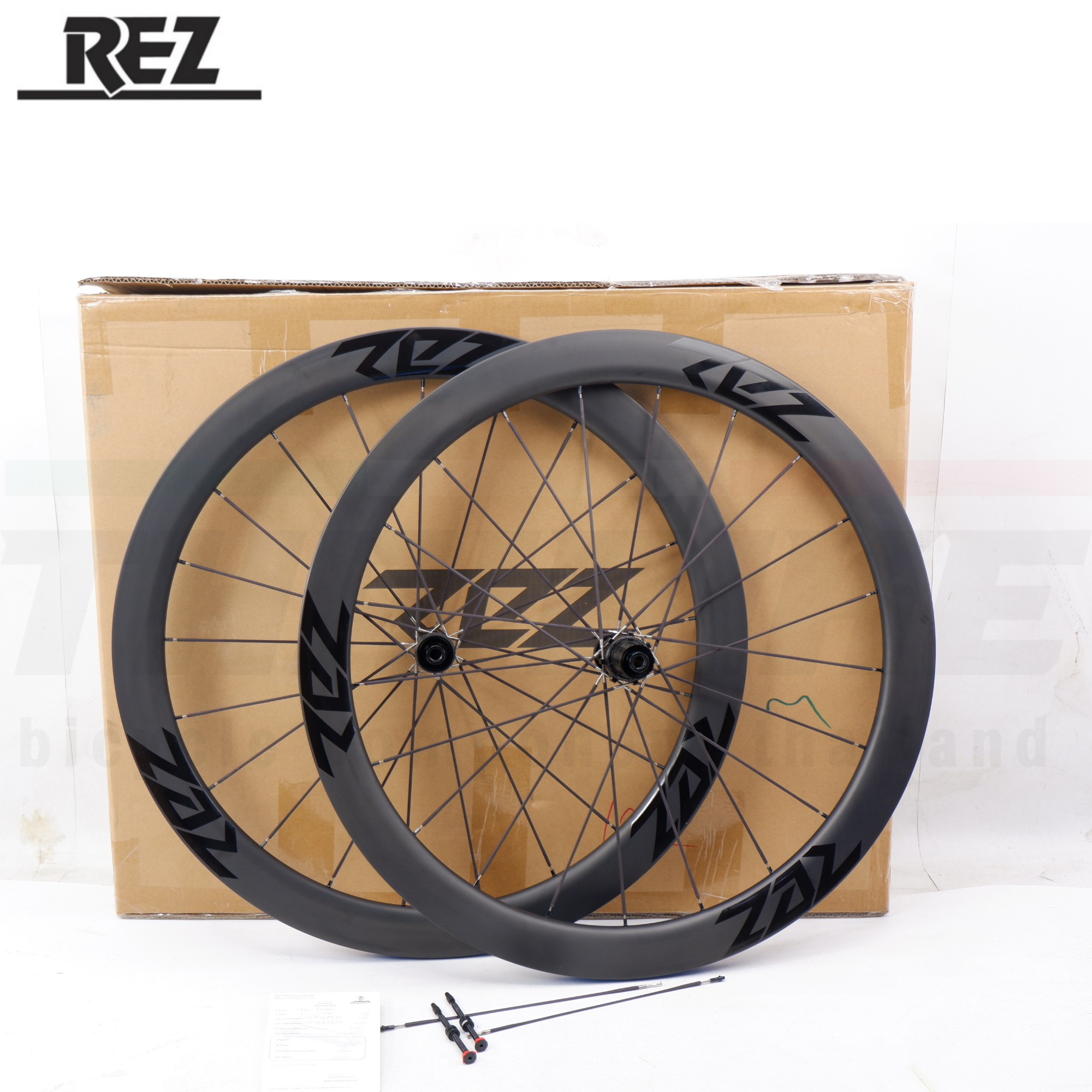ล้อจักรยานเสือหมอบแบบคาร์บอน รองรับดิสก์เบรค REZ ซี่คาร์บอน