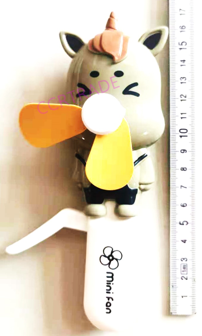 พัดลมยูนิคอร์นการ์ตูน มือบีบกล่อง 16.5 ซม.