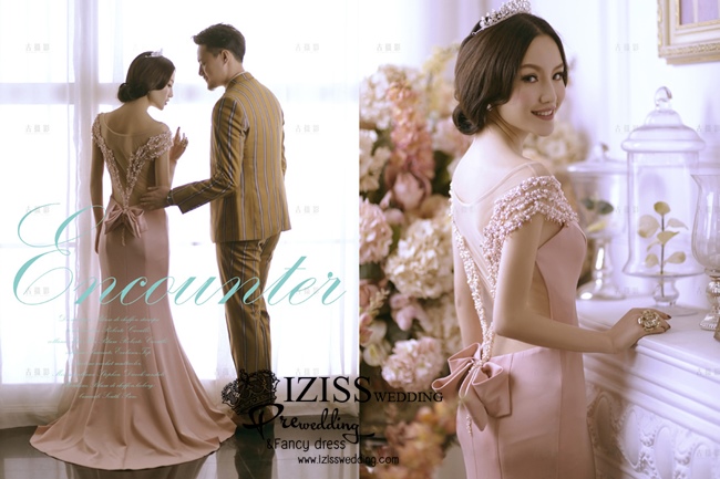 PW466- **พร้อมส่งสีชมพูนู้ดและสีฟ้า**ชุดแต่งงานแฟนซี ชุดเดรสสีชมพูนู้ด ชุดยกน้ำชา ชุดถ่ายพรีเวดดิ้ง (prewedding dress) & ชุดแต่งงานแฟนซี (Fancy wedding dress) "ธีมสีชมพูนู้ด"