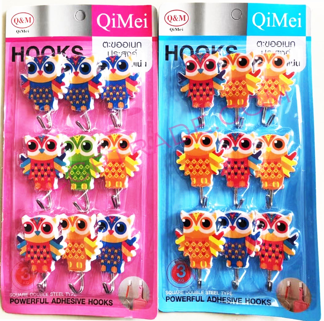 ขอแขวนนกฮูก 9 ชิ้นแผงจัมโบ้ 29.5 ซม.