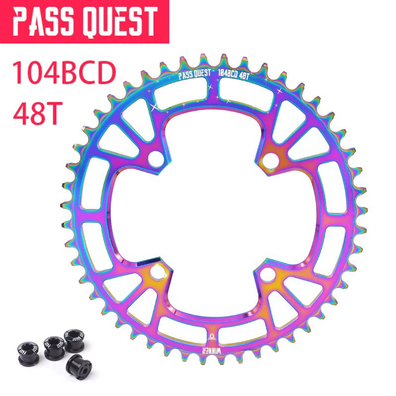 ใบจานเดี่ยวจักรยาน PASS QUEST 104 BCD 32T 34T 48T