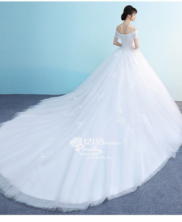 BR311 **พรีออเดอร์**ชุดแต่งงาน&ชุดเจ้าสาวแบบยาวสีขาวเกรดพรีเมี่ยม หรูหราน่ารัก สวยโดดเด่นไม่ซ้ำใคร