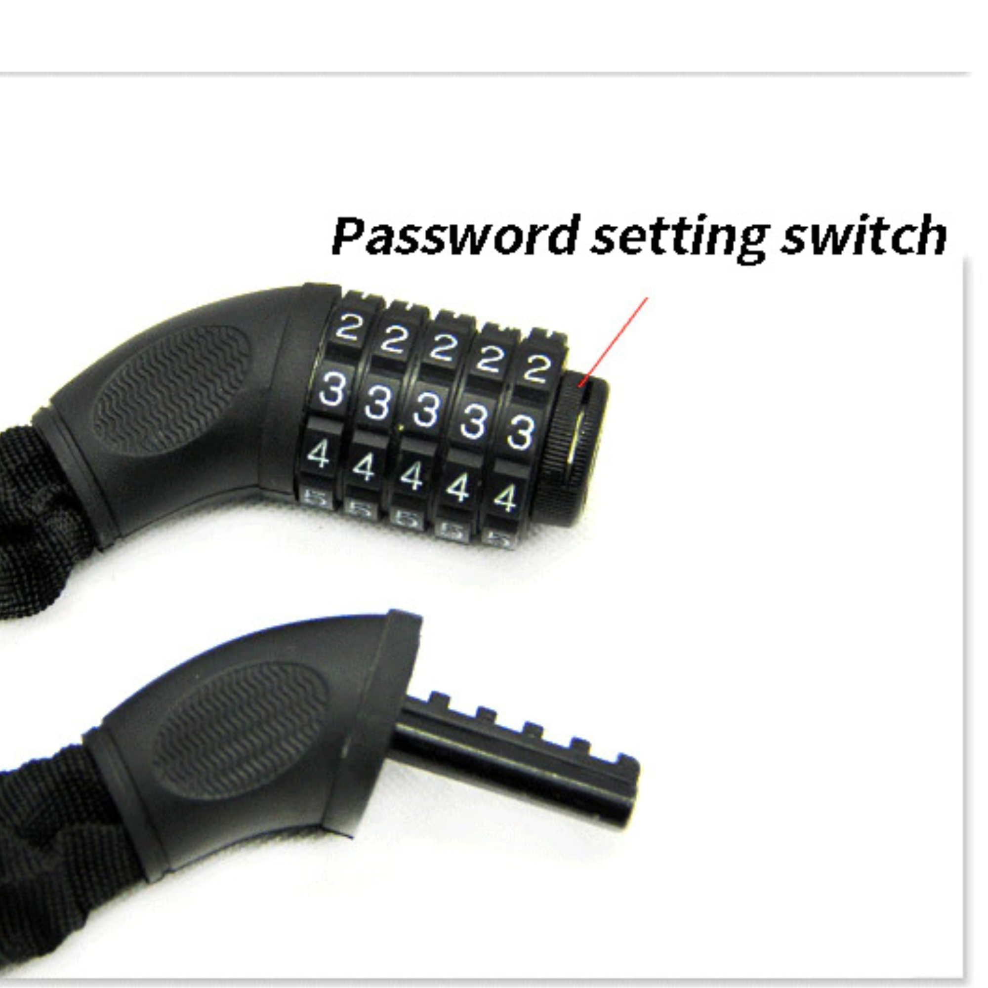 สายล็อค 5 รหัสเปลี่ยนรหัสได้ ข้างในเป็นโซ่อย่างหนา ล็อคจักรยาน มอเตอร์ไซต์ ประตู