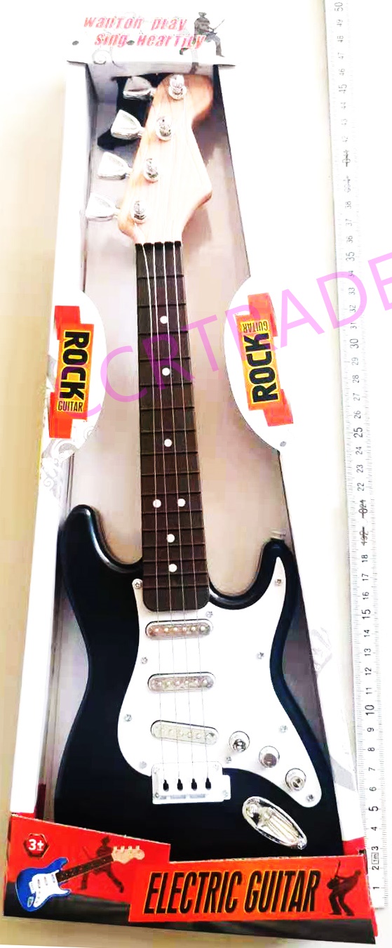 กีต้าร์ร็อคสีสด มีเพลง+สายสะพายกล่อง 17x45.5 ซม.(1x3)