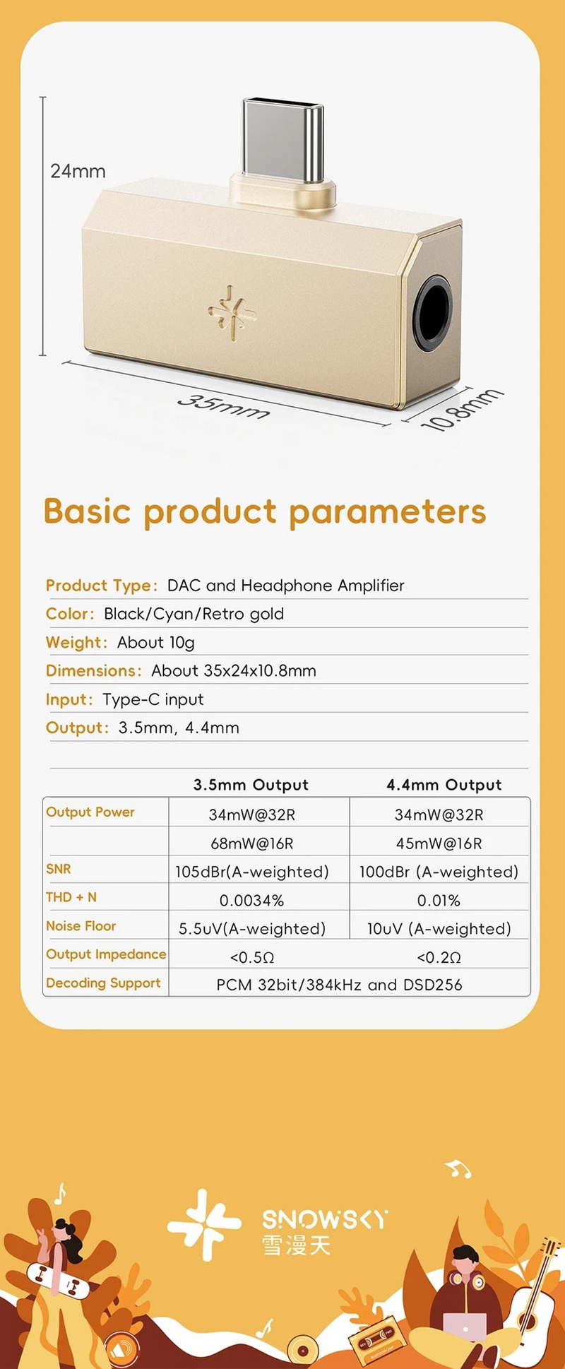 Snowsky Tiny DAC/AMP พกพาจิ๋ว เล็กแต่ทรงพลัง รองรับ PCM 384kHz และ DSD256 ประกันศูนย์ไทย