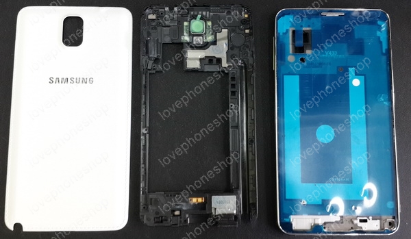 ชุดเคสกลางและฝาหลัง Samsung Galaxy Note3 (N900/N9000) สีขาว (Original Genuine Part) ส่งฟรี!