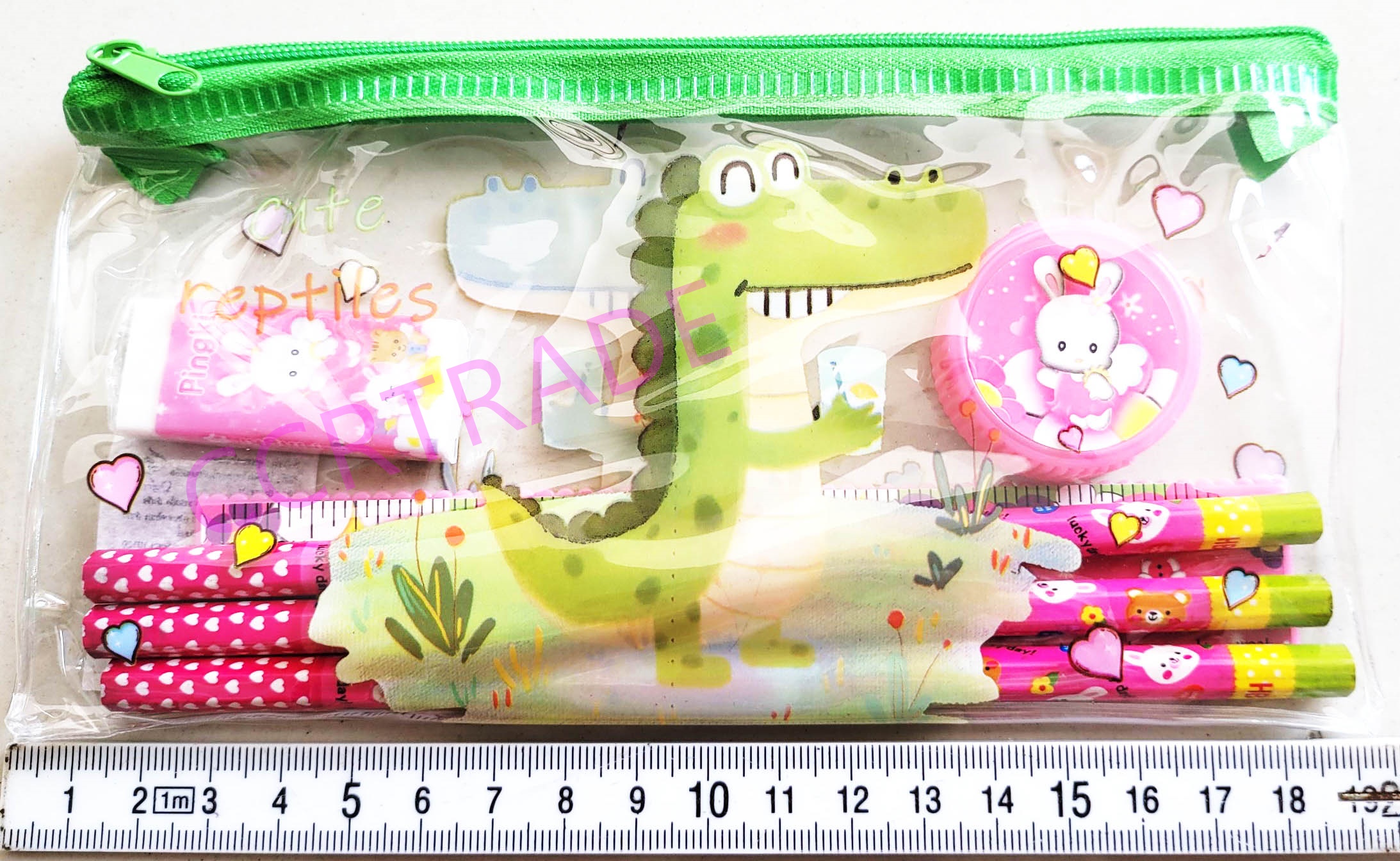 เซ็ทกระเป๋าเครื่องเขียนการ์ตูน 10.5x19 ซม.