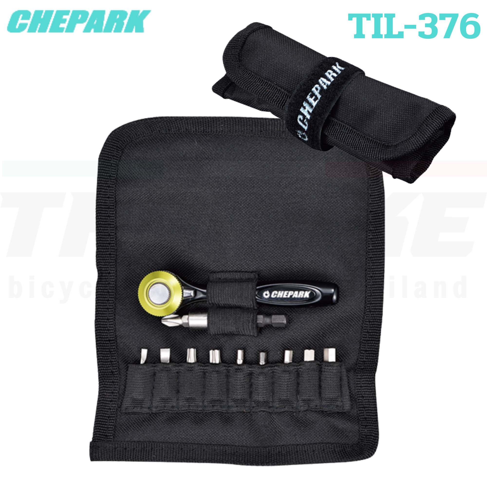 เครื่องมือซ่อมจักรยาน พกพาสะดวกแบบฟรีปรับได้ พร้อมหัว CHEPARK TIL-379 TIL-376