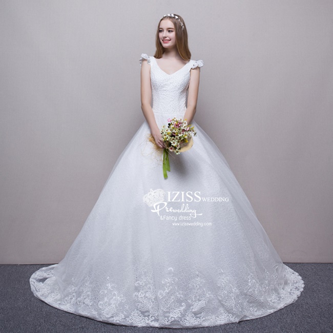 BR213 **พรีออเดอร์**ชุดแต่งงาน&ชุดเจ้าสาวแบบยาวสีขาวเกรดพรีเมี่ยม หรูหราน่ารัก สวยโดดเด่นไม่ซ้ำใคร สวยงามดุจเจ้าหญิง