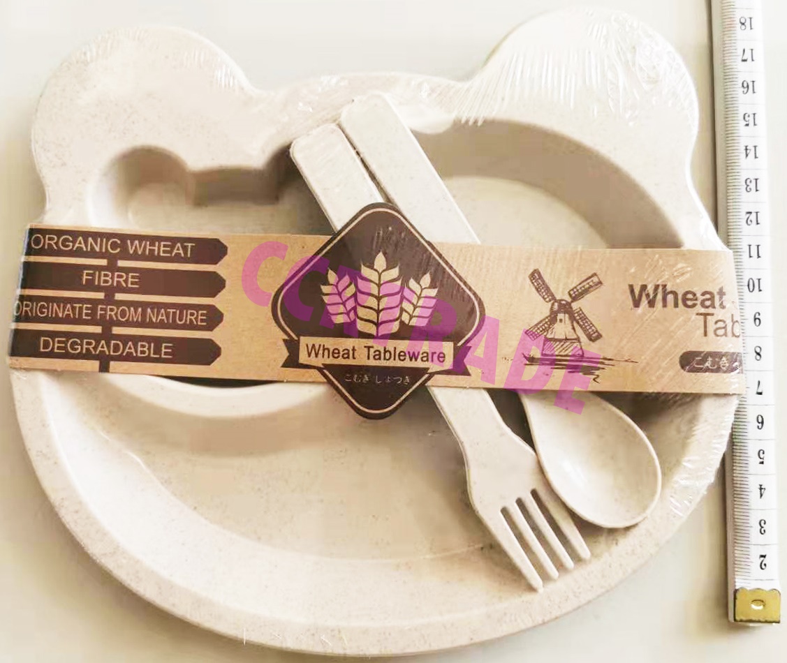 ชุดจานหลุมข้าวฟ่าง+ช้อนส้อม 20 ซม.(รุ่นใหม่)