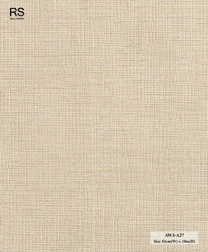วอลเปเปอร์ ลายกระสอบสีน้ำตาลอ่อน ผสมกลิตเตอร์สีทอง AW3-A27