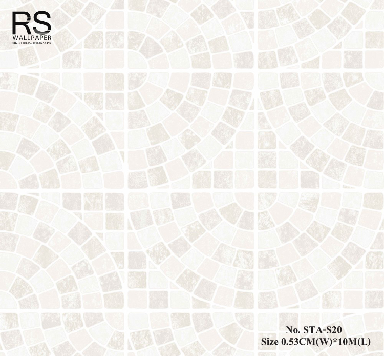 วอลเปเปอร์ ลายกระเบื้อง สีครีมน้ำตาล No.STA-S20