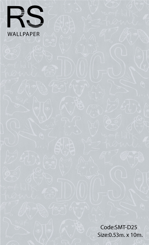 วอลเปเปอร์ลายตัวหนังสือมีสัตว์ต่างๆด้วย SMT-D25
